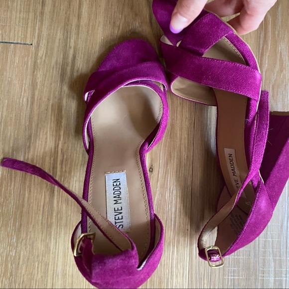 Steve Madden Shena Purple Suede Heel Size 7.5 - Picture 4 of 7